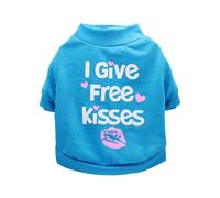 AMSLSIU Ropa Camisa Verano Patrón Impresión Disfraces de Moda Abrigo Chaqueta Accesorios de Belleza para Perros pequeños, Azul, M