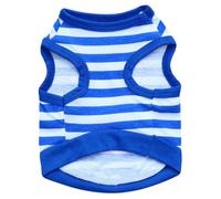 AMSLSIU Ropa Verano Chalecos Beso Carta Patrón Rayas Impreso Disfraces Chaqueta Redonda para Perros Pequeños Chihuahua Cachorro, Azul, SG