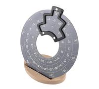 AMSLSIU Rueda de acordes de círculo quintas, rueda metal, acordes musicales para guitarra, bajo, piano, violín, acompañamiento musical, herramienta transposición, gris con base, Diámetro 12cm