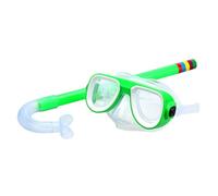 AMSLSIU Set de Snorkel para niños de 3 a 7 años, para máscara de Buceo y Snorkel con Gafas de visión Amplia, Gafas de natación de Aventura de para niños, Equipo de para y, Verde, 35x15x6cm