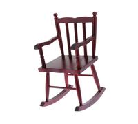 AMSLSIU Silla de para Madera para casa de muñecas, una refrescante Pieza Decorativa. Mini Mecedora o Expositor para casa de muñecas. Mecedora a Escala 16, Rojo, 12 x 10 x 19.7 cm