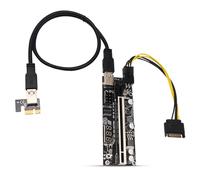 AMSLSIU Tarjeta adaptadora PCI-E Velocidad rápida 1x a 16x Convertidor Temperatura Pantalla Digital 8 Capacitores sólidos Extensor PCI- Minería