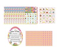 AMSLSIU Tarjetas de Bingo de Pascua para la Fiesta Pascua 24 Jugadores Rellenos Panadero Actividades en el Interior Diversión Familiar Primavera Cristiano Primavera Actividad Familiar en