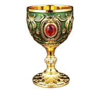 AMSLSIU Taza decorativa de copa de vino de metal con color brillante, capacidad de 30 ml, ideal para celebrar momentos especiales de la vida, bar, decoración, verde