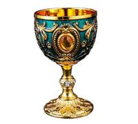 AMSLSIU Taza decorativa de copa de vino de metal con color brillante, capacidad de 30 ml, ideal para celebrar momentos especiales de la vida, bar, decoración, azul