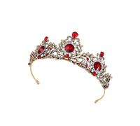AMSLSIU Tocados de fiesta tocado de novia barroco Vintage coronas de cristal de larga duración reina señoras DIY Prop suministros de boda