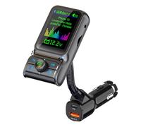 AMSLSIU Transmisor de Reproductor FM para Coche QC3.0, Pantalla de Receptor Radio USB, modulador Cargador MP3 Compatible con Bluetooth, regulador rápido