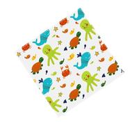 AMSLSIU Trona Splat Mat Baby Playmat Alfombra Dibujos animados Impreso Lavable Plegable Impermeable Niños Interior Exterior Hogar, mundo Marino, 110 * 110cm