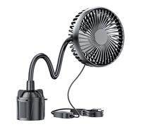 AMSLSIU Ventilador portátil de bajo ruido para coche, sin aire acondicionado, con motor de cobre puro, ABS, USB, pequeño ventilador eléctrico para coche, para vehículo.