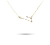 AMSLSIU Vintage Ins doce signo del zodiaco collar del zodiaco diamantes de imitación DIY único elegante joyería cadena colgante para amantes regalos Festival, Aries oro