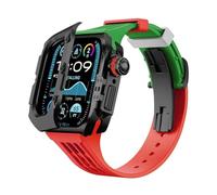 AMSOH Kit de modificación de correa de reloj, para Apple Watch Ultra 2 de 49 mm, 9, 8, 7, 45 mm, funda de titanio Soul Cool para iWatch Ultra de 49 mm, kit de accesorios de correa de reloj de goma