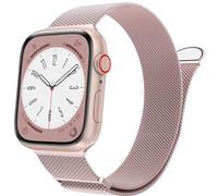 AMSOH Para Apple Watch Band Series 9, Ultra 2, SE, Ultra 8 7 6 5 4 3 2 1 38 mm 40 mm 41 mm 42 mm 44 mm 45 mm 49 mm Mujeres y hombres, reemplazo de cierre magnético con bucle de malla de acero inoxidab