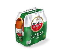 Amstel Clásica Cerveza Lager, Pack Botella 6 x 1L (Paquete de 6)