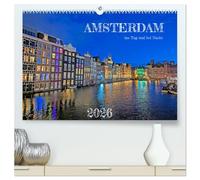 Amsterdam am Tag und bei Nacht (hochwertiger Premium Wandkalender 2026 DIN A2 quer), Kunstdruck in Hochglanz: Lassen Sie sich von der Schönheit Amsterdams das ganze Jahr über inspirieren.