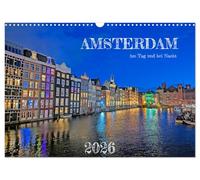 Amsterdam am Tag und bei Nacht (Wandkalender 2026 DIN A3 quer), CALVENDO Monatskalender: Lassen Sie sich von der Schönheit Amsterdams das ganze Jahr über inspirieren.