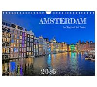 Amsterdam am Tag und bei Nacht (Wandkalender 2026 DIN A4 quer), CALVENDO Monatskalender: Lassen Sie sich von der Schönheit Amsterdams das ganze Jahr über inspirieren.