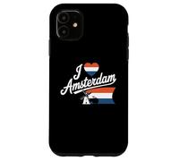 Amsterdam Amsterdam Países Bajos Bicicleta Molino I Love Amsterdam Carcasa para iPhone 11