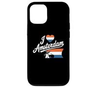 Amsterdam Amsterdam Países Bajos Bicicleta Molino I Love Amsterdam Carcasa para iPhone 12/12 Pro
