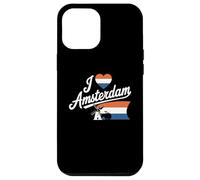 Amsterdam Amsterdam Países Bajos Bicicleta Molino I Love Amsterdam Carcasa para iPhone 12 Pro MAX