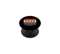 Amsterdam Netherlands Stroopwafel Foodie Vintage Souvenir PopSockets PopGrip Adhesivo