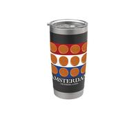 Amsterdam Netherlands Stroopwafel Foodie Vintage Souvenir Vaso térmico de acero inoxidable de doble pared