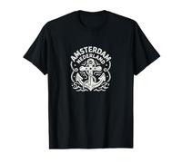 Amsterdam Países Bajos Cute Anchor Nautical Boating Camiseta gráfica económica