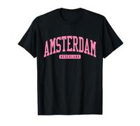 Ámsterdam, Países Bajos, Estilo Universitario, Azul Marino Camiseta