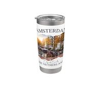 Amsterdam Países Bajos Turista Souvenir Hombres Mujeres Niños Vaso térmico de acero inoxidable de doble pared