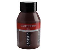 Amsterdam Pintura acrílica serie estándar Tierra sombra tostada 409, 1000 ml, semitransparente, excelente resistencia a la luz, viscosidad media, acabado satinado, fabricada en los Países Bajos