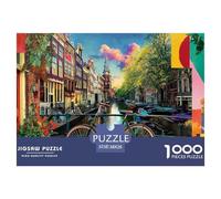 Ámsterdam Puzzle 1000 Piezas para Entretenimiento Creativo Regalo DiVersión Obra De Arte Rompecabezas Desafiante Noches De Juegos Adultos Y Niños A Partir De 12 Años 38x26cm/1000pcs