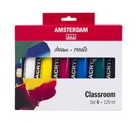 Amsterdam Standard Series Pintura Acrílica | Set de Teoría del Color (6 x 120 ml) | Colores Primarios + Verde, Negro y Blanco