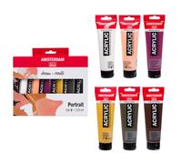 Royal Talens Amsterdam – Pintura acrílica Standard – Set Retrato 6×120 ml – Colores mezclables piel