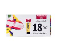 Amsterdam Standard Series Pintura Acrílica | Value Pack con 18 Colores (120 ml) | Selección Básica de Colores | Pintura para Artistas