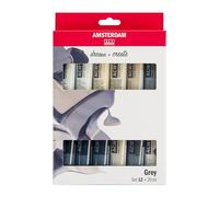 Amsterdam Standard Series Set de Pintura Acrílica Gris | Tonos Blanco, Gris y Negro (12 x 20 ml) | Set Monocromático