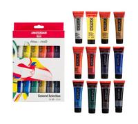 Royal Talens Amsterdam – Set de pintura acrílica Standard para novatos 12 x 20 ml colores básicos