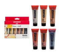 Royal Talens Amsterdam - Set pintura acrílica Standard Series - 6 metálicos brillantes 6 x 20 ml
