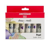 Amsterdam Standard Series Set de Pintura Acrílica | Set Perla (6 x 20 ml) | 6 Colores Nacarados Brillantes | Efecto Especial