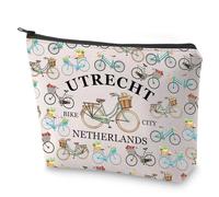 Amsterdam Trip - Bolsa de cosméticos para amantes de la bicicleta, regalo para los amantes de la bicicleta, bolsa de maquillaje para viajeros, Utrecht