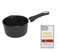 AMT - Cacerola de 18 cm, mango extraíble no inducción, cacerola con revestimiento para leche o salsas con vertedor, sin inducción