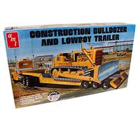 AMT Lowboy Trailer & Bulldozer Combo Kit de modelo a escala 1:25 (AMT1218), negro