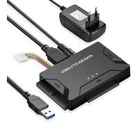 Amtake Adaptador de Disco Duro USB 3.0 a IDE/SATA para Disco Duro de 2,5 y 3,5 Pulgadas HDD/SSD, Adaptador USB SATA convertidor Compatible con Windows 10/8/7/XP/Vista, Mac OS, Linux, etc. (con Fuente