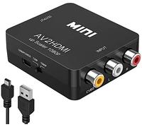 Amtake Adaptador RCA a HDMI, convertidor de vídeo compuesto de 1080P RCA CVBS AV a HDMI compatible con TV, PC, PS2, PS3, STB, Xbox, VHS, VCR, reproductores de DVD Blue-Ray, compatible con PAL/NTSC con