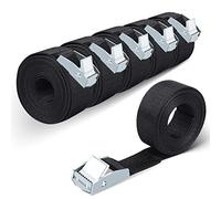 Amtake Correas de Amarre, 2m 6 Correas de Amarre para remolques con Hebilla de Leva, Correa de tensión de trinquete Resistente Negra para Bicicletas fijas de Carga de Motocicleta Truks