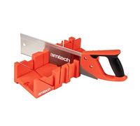 Amtech - Sierra de espiga y caja de ingletes para cortar madera y laminado, para bricolaje casero y carpintería, cortes precisos y suaves en varios ángulos, mango cómodo (300 mm TPI)