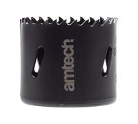 Amtech Sierra perforadora de 51 mm, sierra perforadora M35 de acero de alta velocidad con profundidad de corte de 39 mm, eje de sierra perforadora para madera, plástico, hojas de metal y más, duradera