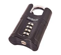 Amtech T1147 Candado de combinación de 4 dígitos de 50 mm, Negro
