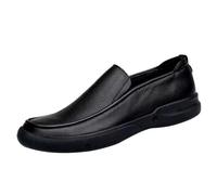 Amtopiyo Mocasines de piel auténtica suave para hombre, zapatos de vestir formales, Negro -, 41.5 EU