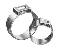 AMTOVL 130PCS Abrazaderas de Manguera de 7-21mm de Una Sola Oreja Sin Escalonamiento Surtido de Clips de Manguera de Acero Inoxidable 304 Abrazaderas de Cincha Anillos Abrazaderas de Tubo