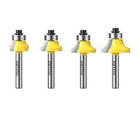AMTOVL 4PCS Brocas de Enrutador Redondo 1/4 ”Juego de Brocas de Enrutador para Redondeo de Esquinas Juego de Brocas de Enrutador - 1/8 '' 3/16 '' 1/4 '' 5/16 '' Radio