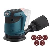 AMTOVL Lijadora Orbital 90W,11000 RPM,6 Velocidades,Lijadora Eléctrica con 5*P120 125mm Hojas de Papel de Arena para Pulir Madera y Metal